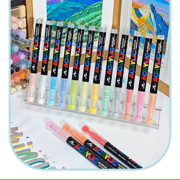 Waterproof Acrylic Paint Markers: Flexible Brush Tip Pens