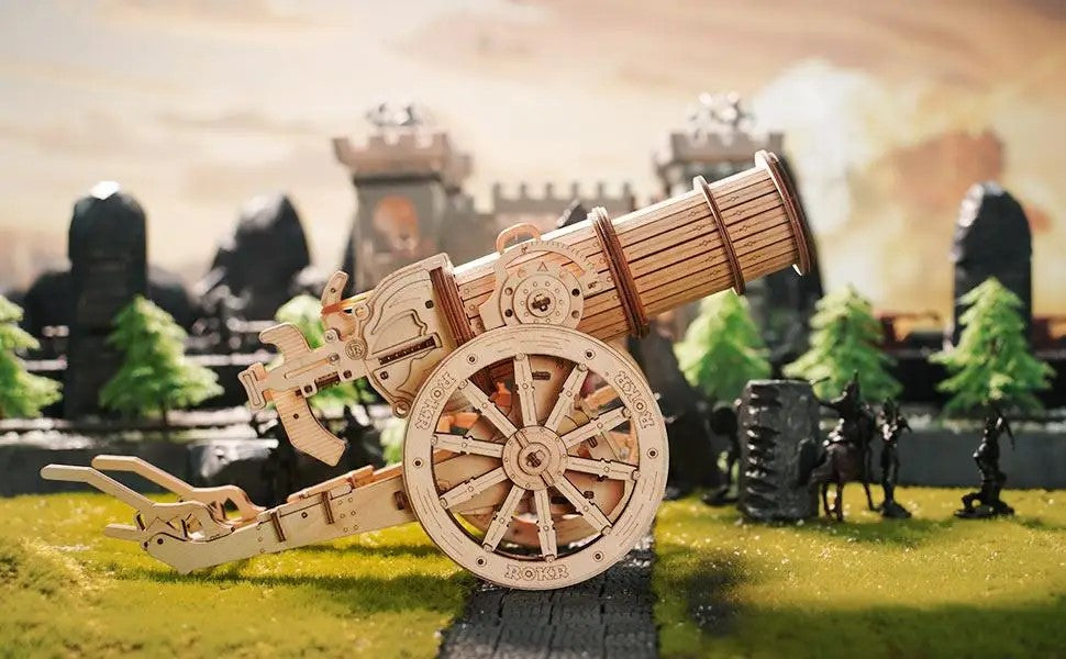 Wooden Catapult Cannon Model