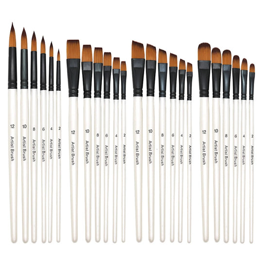 Artist Paint Brushes Set - 6pcs for Acrylic, Oil, Watercolor