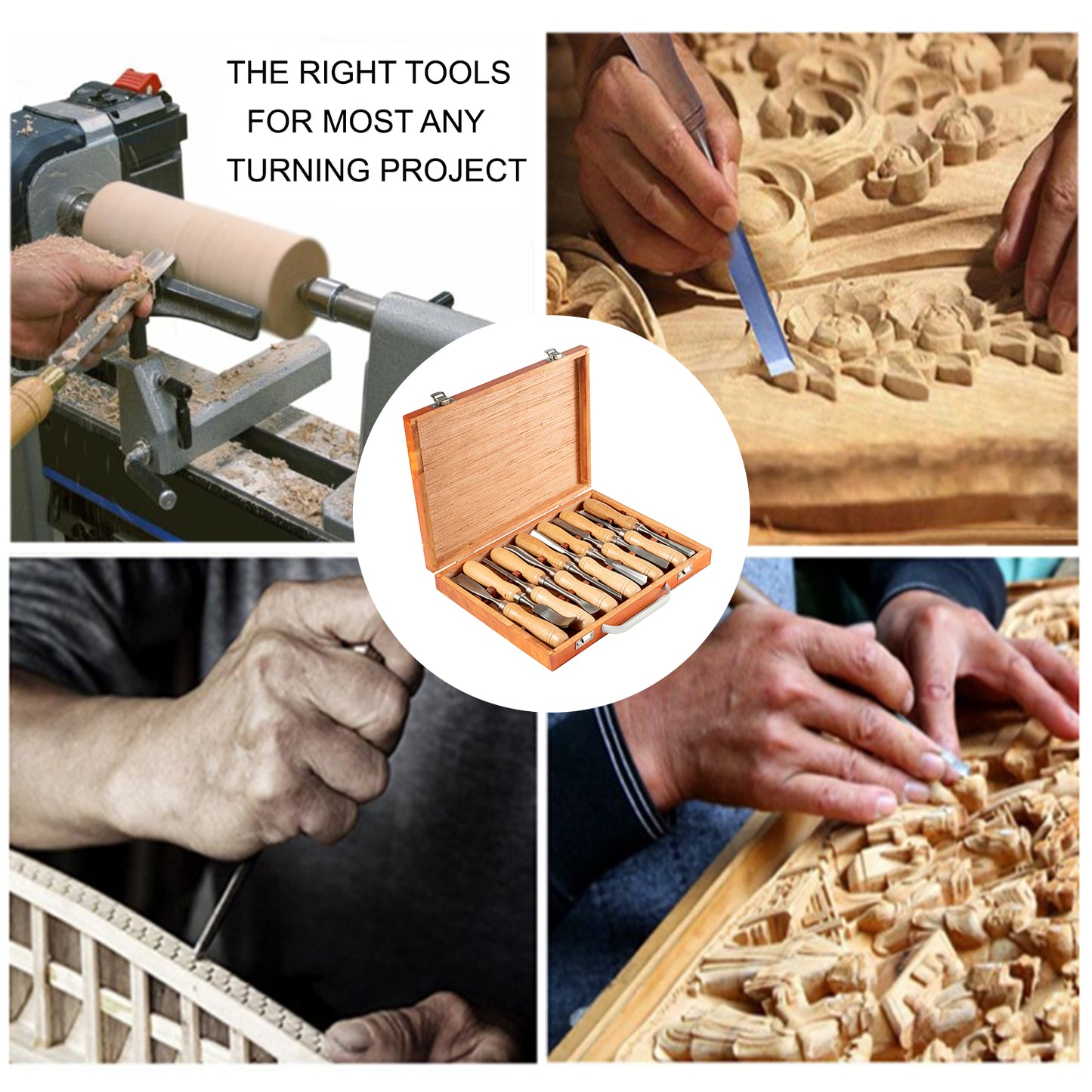 HSS Wood Turning Chisel Set - 12PCS for Expert Woodcraft