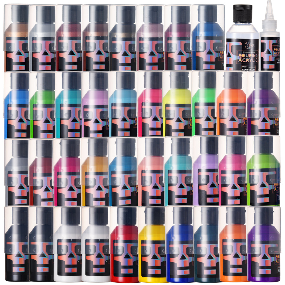 Acrylic Pouring Paint Set 36 Colors - Pre-Mixed & High Flow