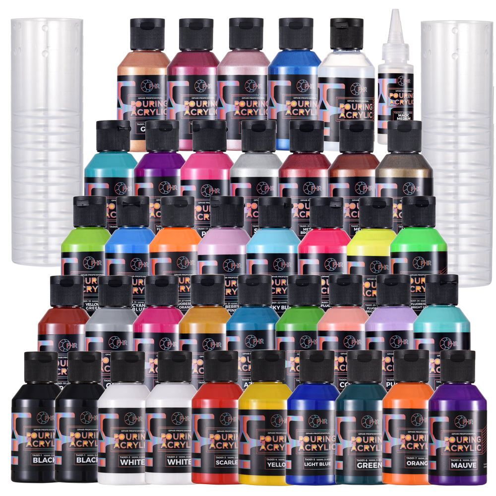 Acrylic Pouring Paint Set 36 Colors - Pre-Mixed & High Flow
