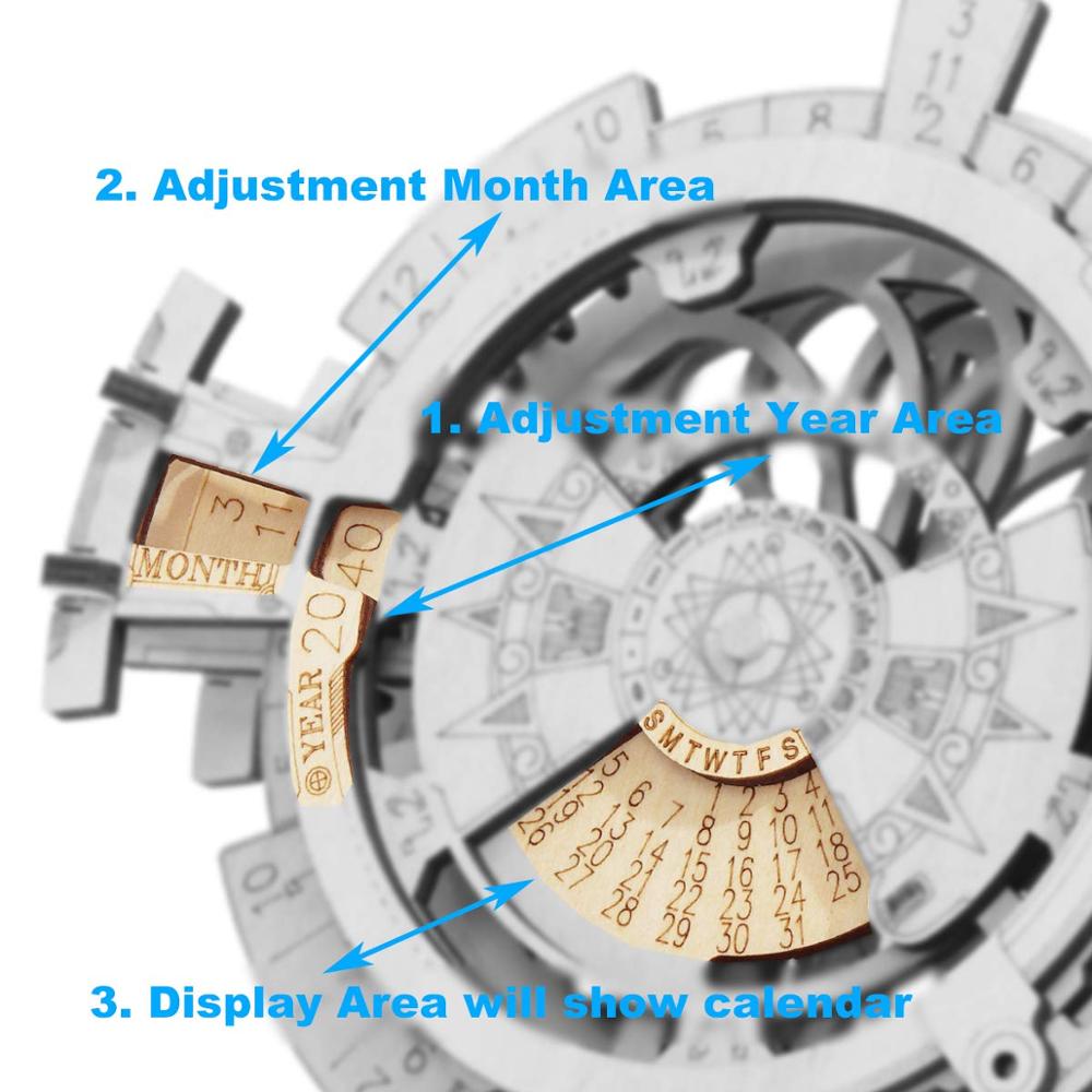 3D Wooden Calendar Model - Creative DIY Kit for Kids & Adults