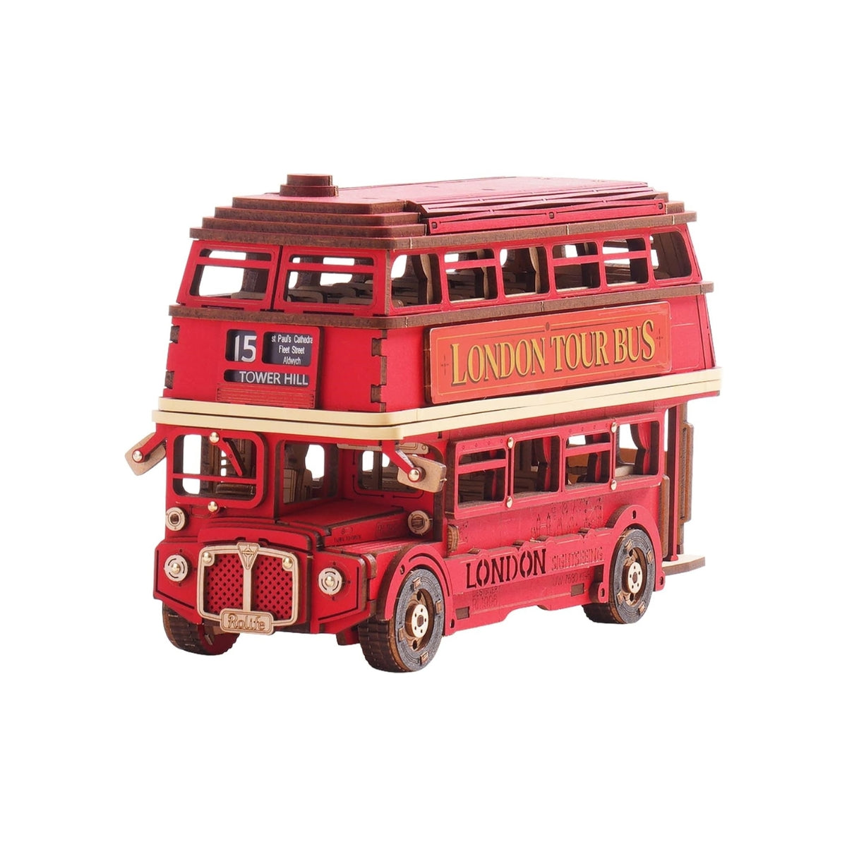 London Tour Bus 3D Puzzle: DIY Wooden Model for Collectors