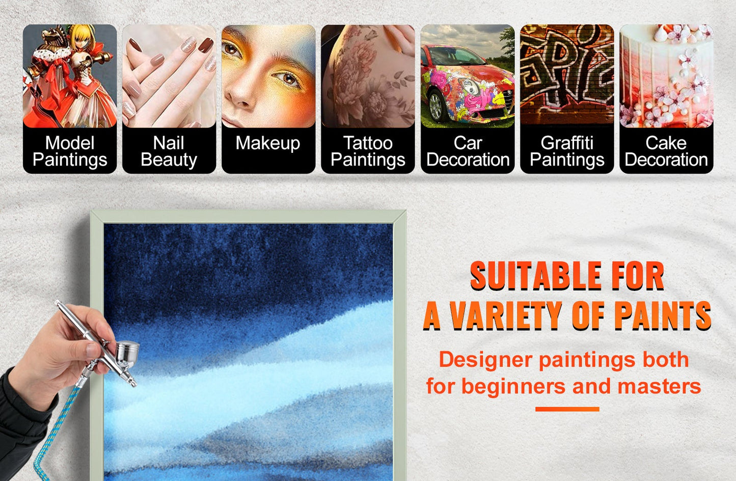 Airbrush Kit 120W Dual-Action: Create Artwork & DIY Painting Creativity