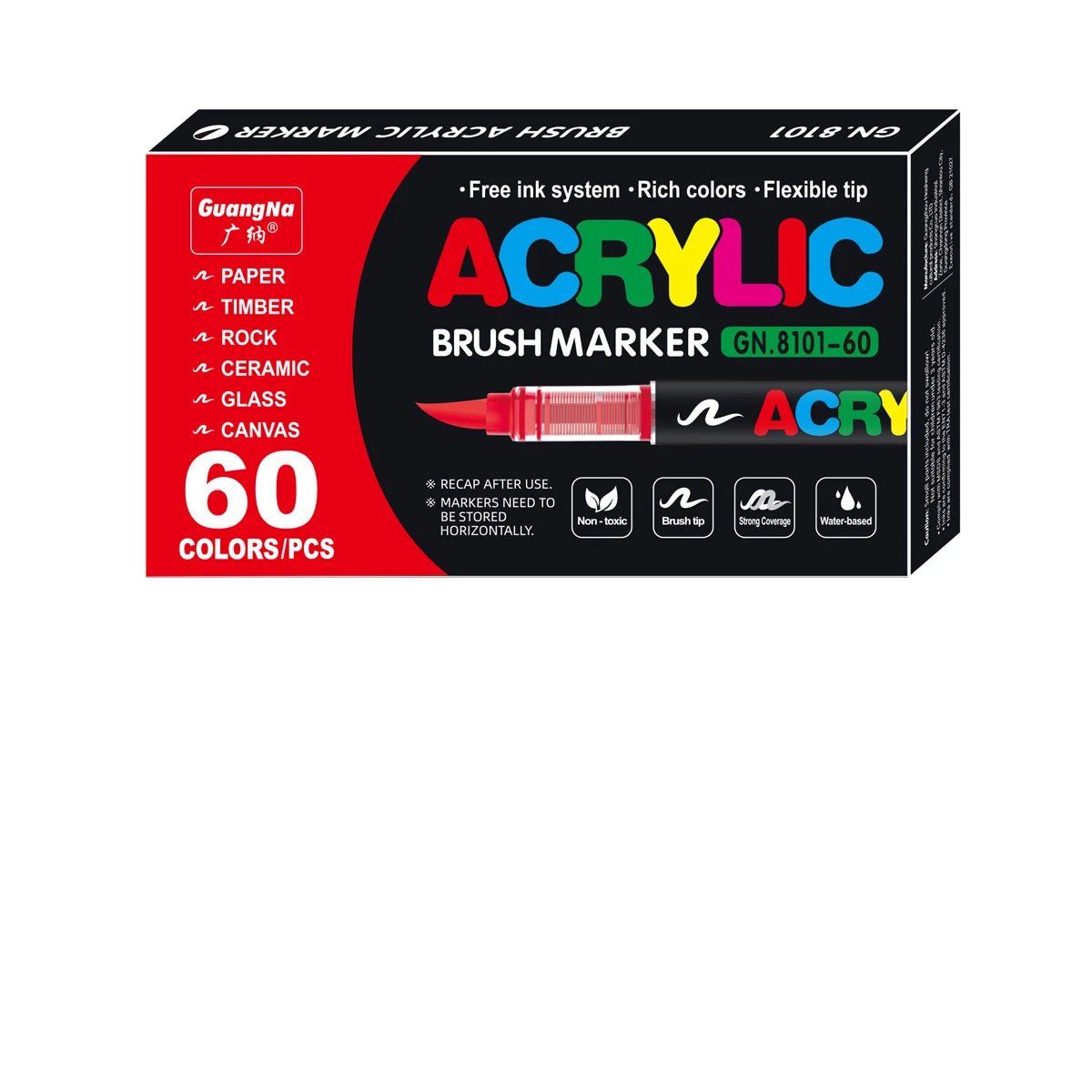 Waterproof Acrylic Paint Markers - Flexible Brush Tip Pens