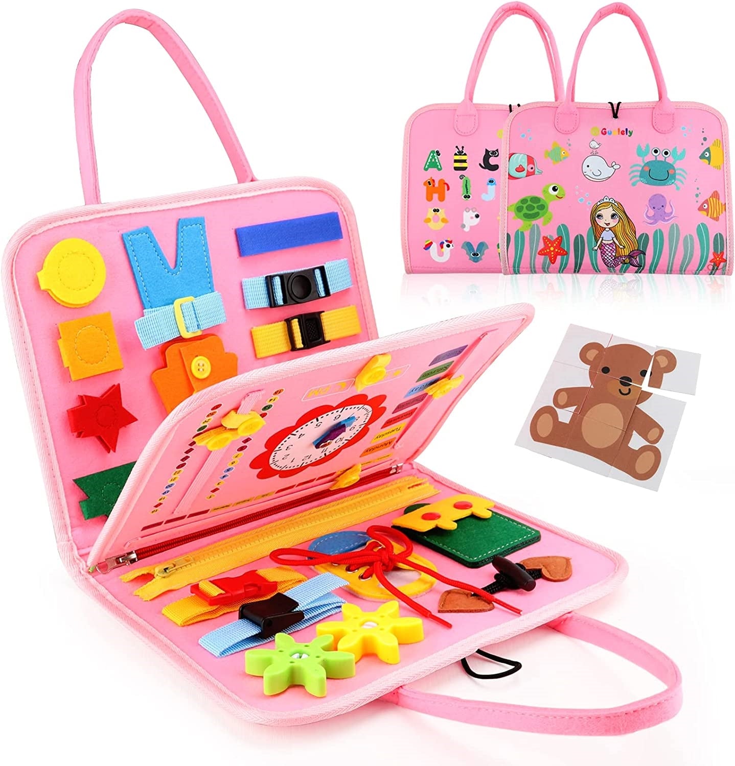 Sensory Busy Board for Toddlers - Montessori Learning Toy