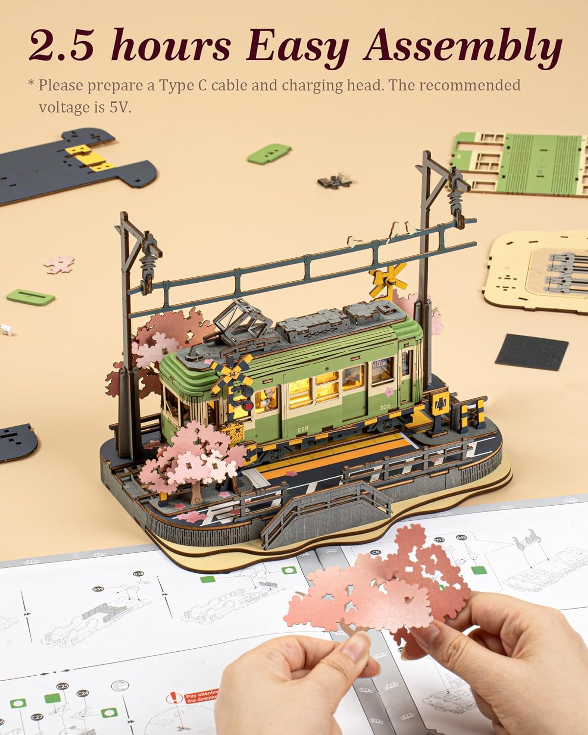 Wooden Sakura Tram