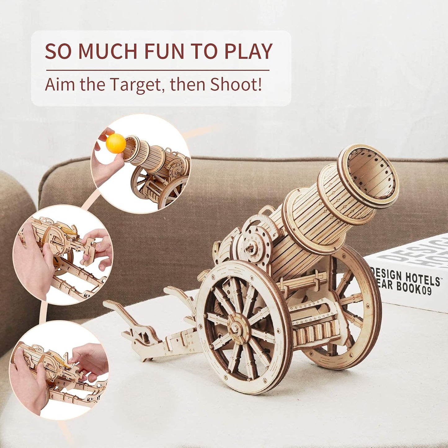 3D Wooden Catapult Puzzle - DIY STEM Toy for All Ages