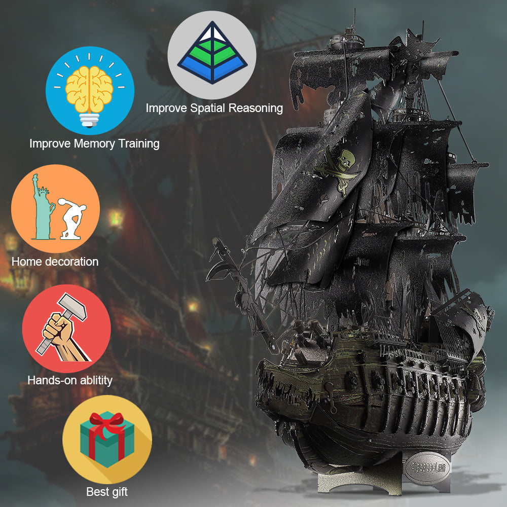Flying Dutchman 3D Metal Puzzle: Piececool Pirate Ship Model