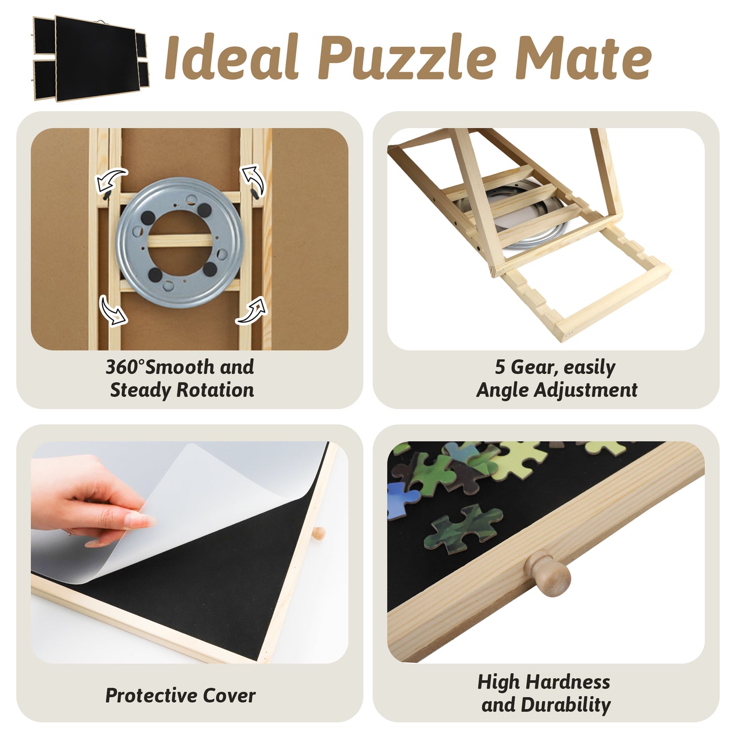 Puzzle Table 1500 Pieces: Rotating Board with Storage