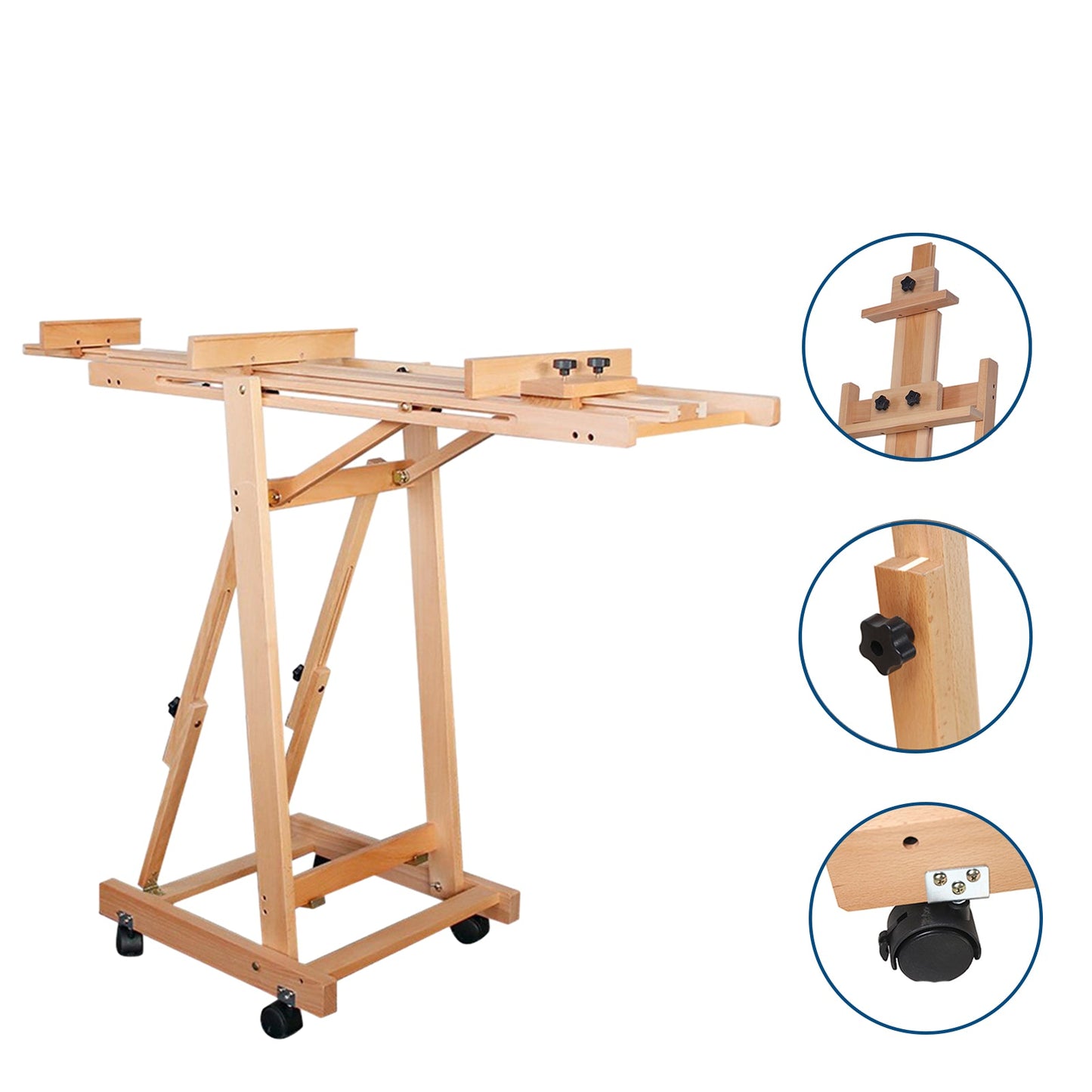 Adjustable Beech Wood Easel Stand - Portable & Foldable Design