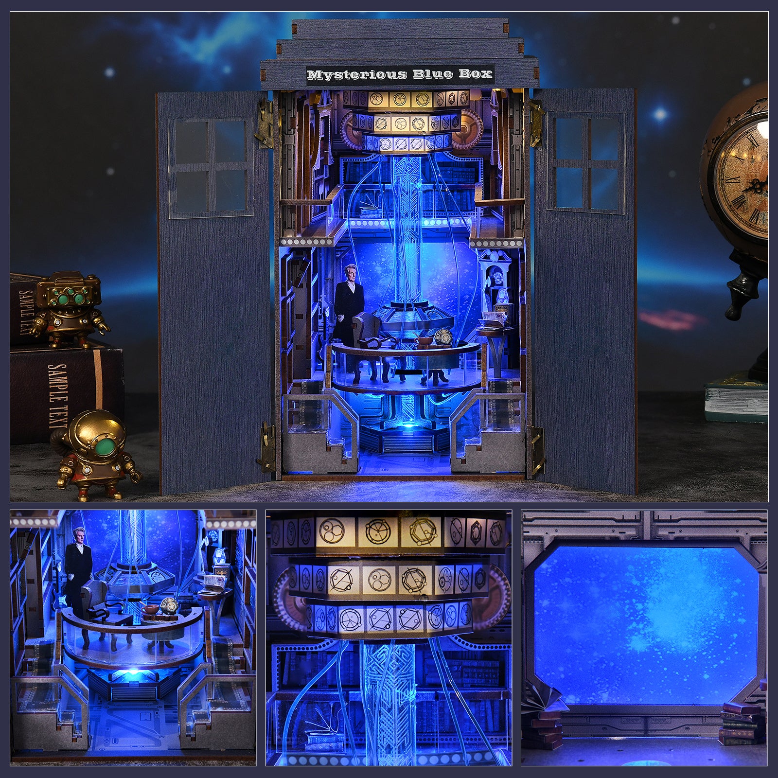 DIY Book Nook Kit: Mysterious Telephone Booth Bookshelf Model