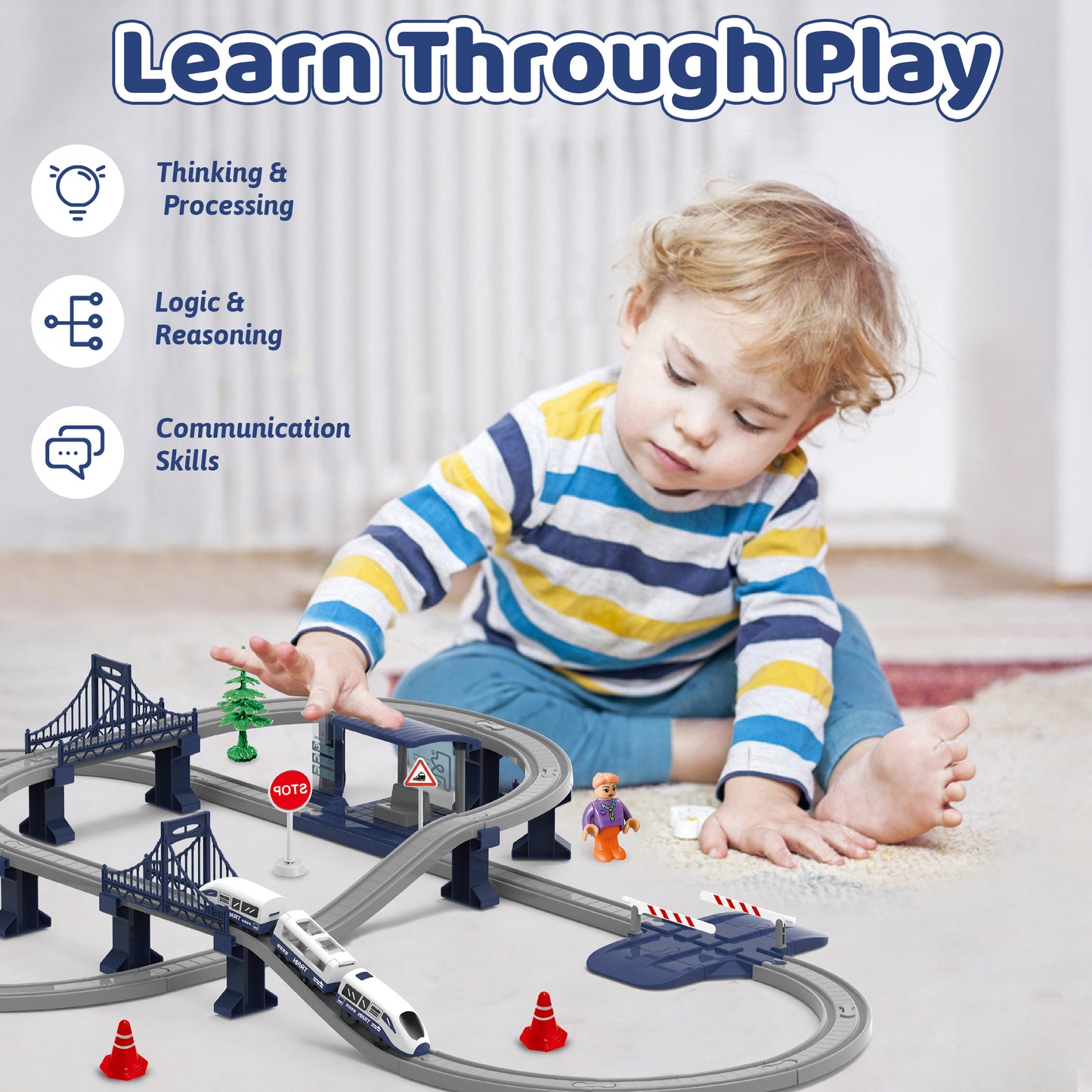 Kids Electric Train Set - Imaginative Play for Ages 3-6