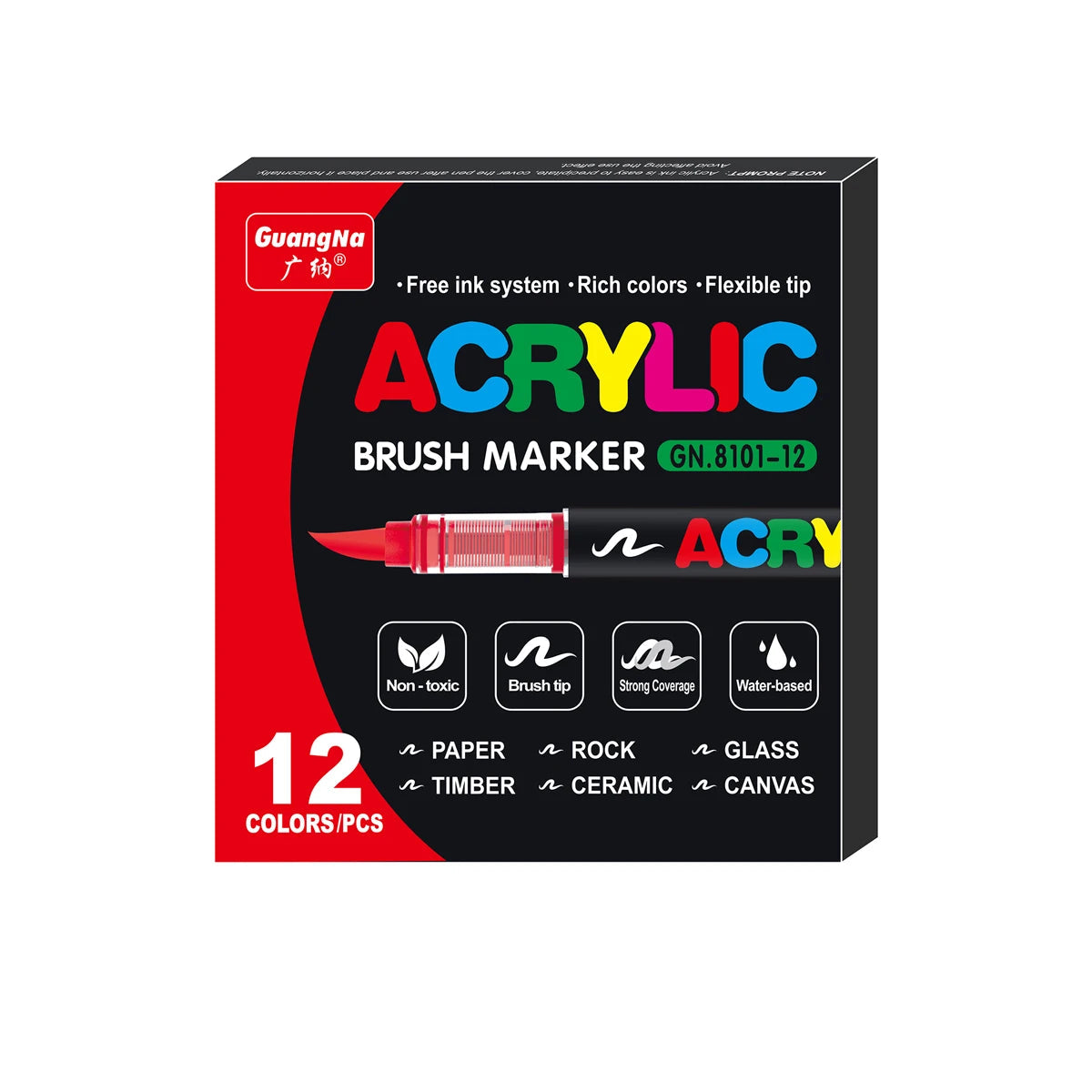 Waterproof Acrylic Paint Markers - Flexible Brush Tip Pens