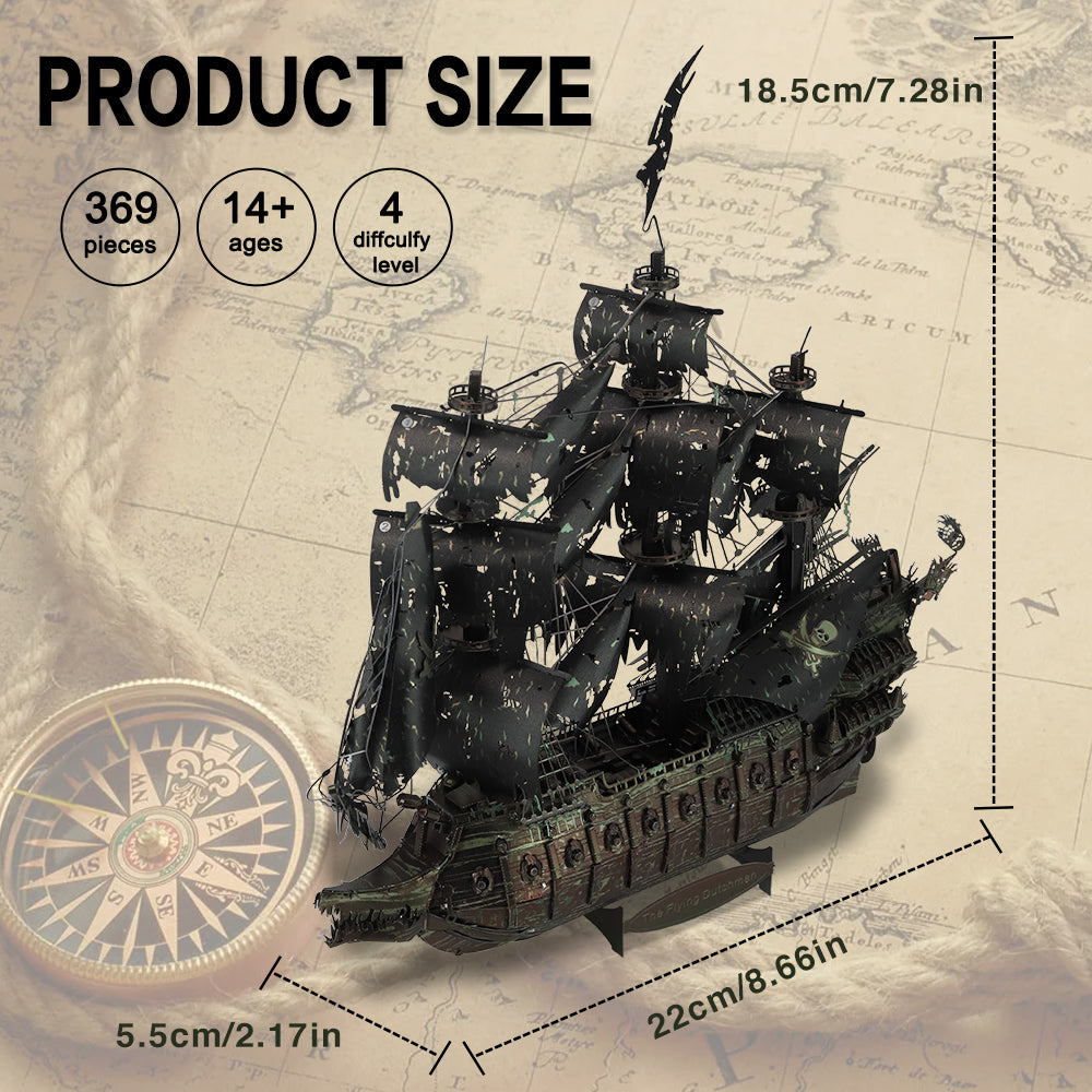 Flying Dutchman 3D Metal Puzzle: Piececool Pirate Ship Model