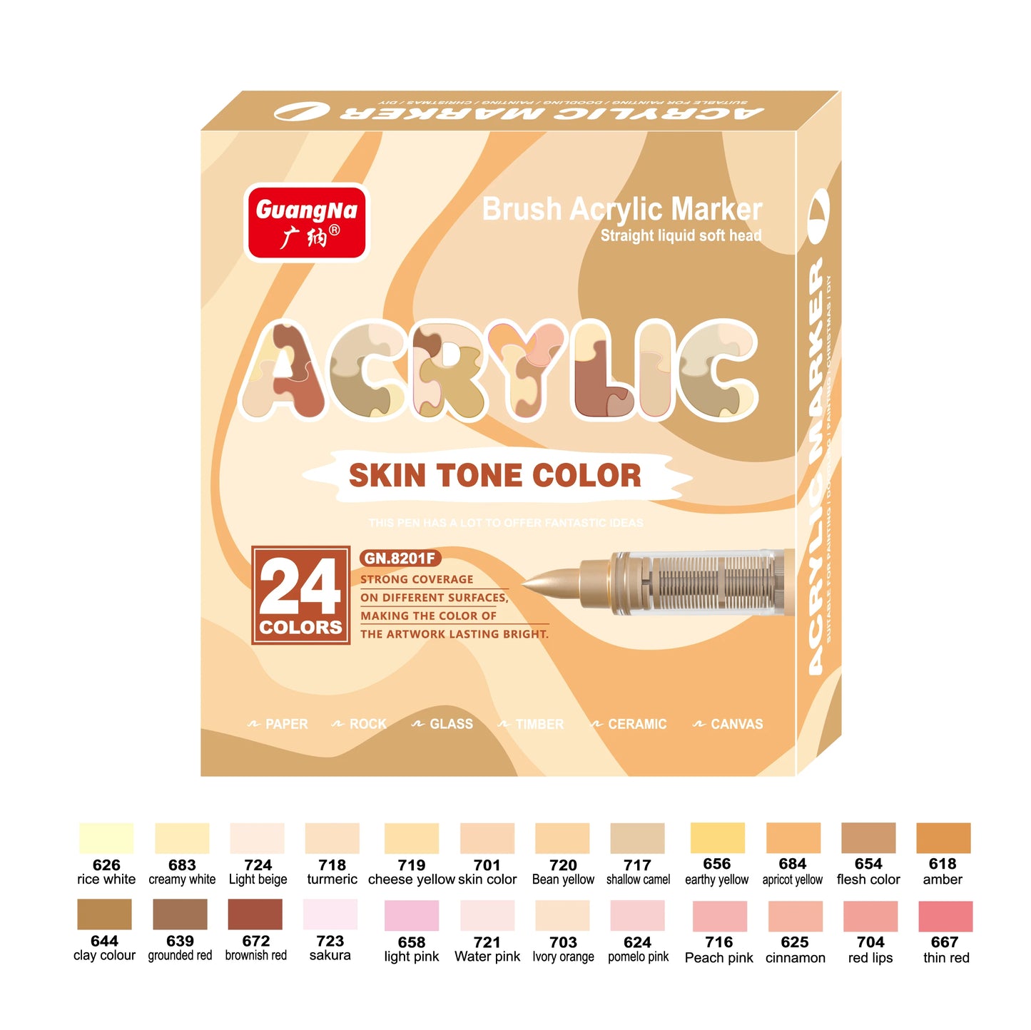 Waterproof Acrylic Paint Markers - Flexible Brush Tip Pens