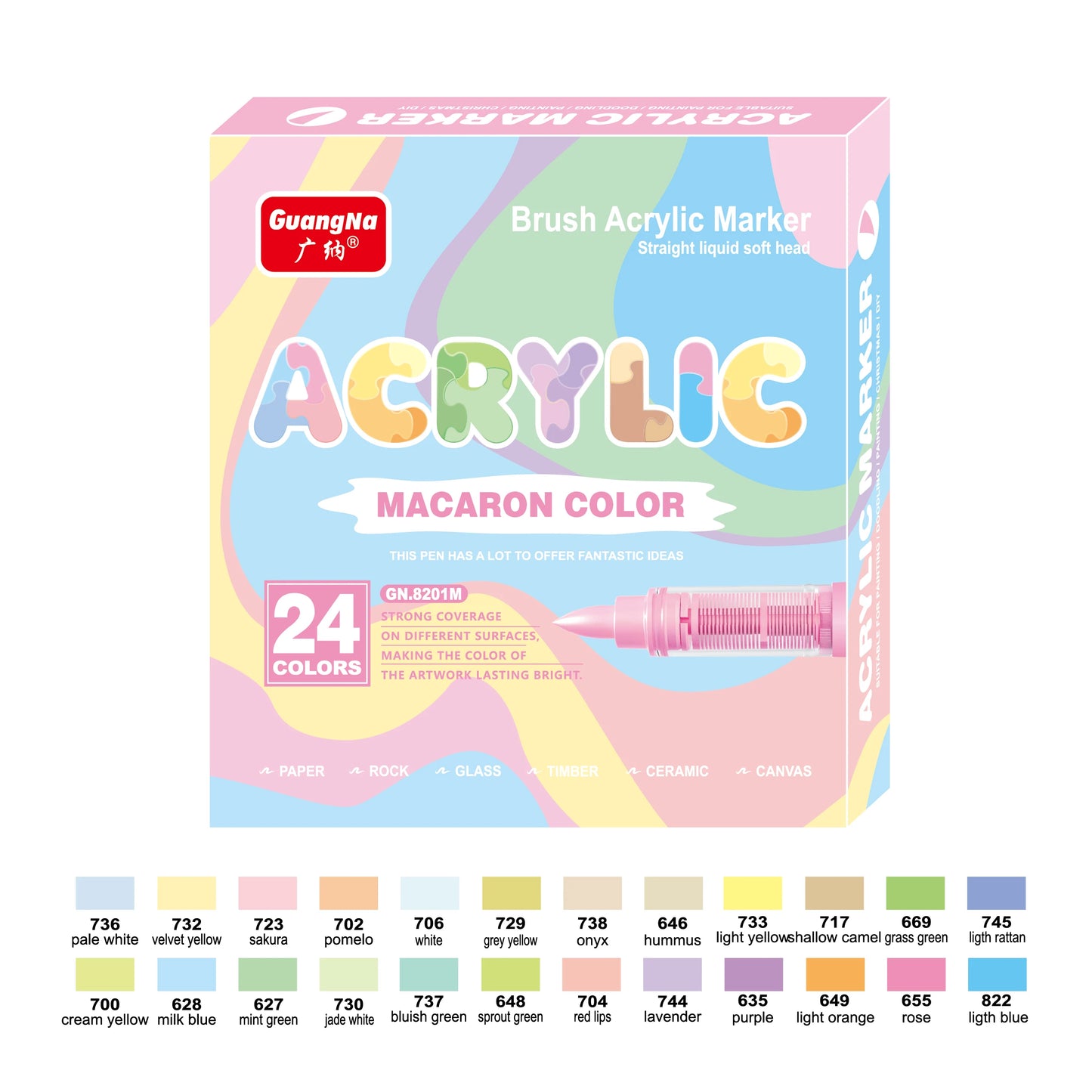 Waterproof Acrylic Paint Markers - Flexible Brush Tip Pens