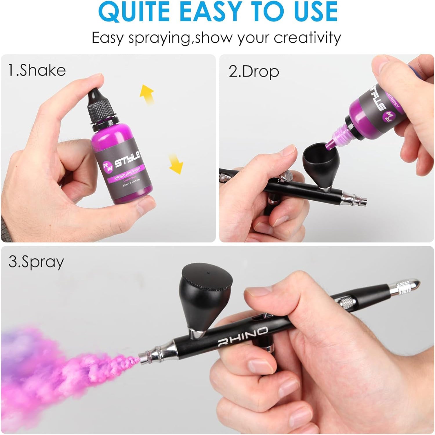 Airbrush Paint Set 48 Colors - Ready to Spray, No Mixing Needed