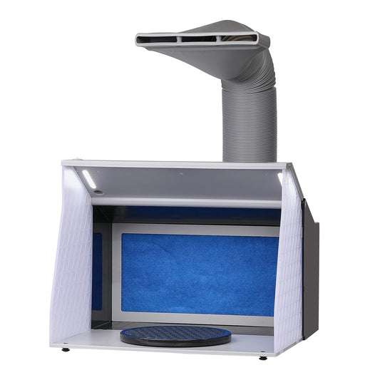 Airbrush Spray Booth Kit: LED Lights, Dual Exhaust, Portable