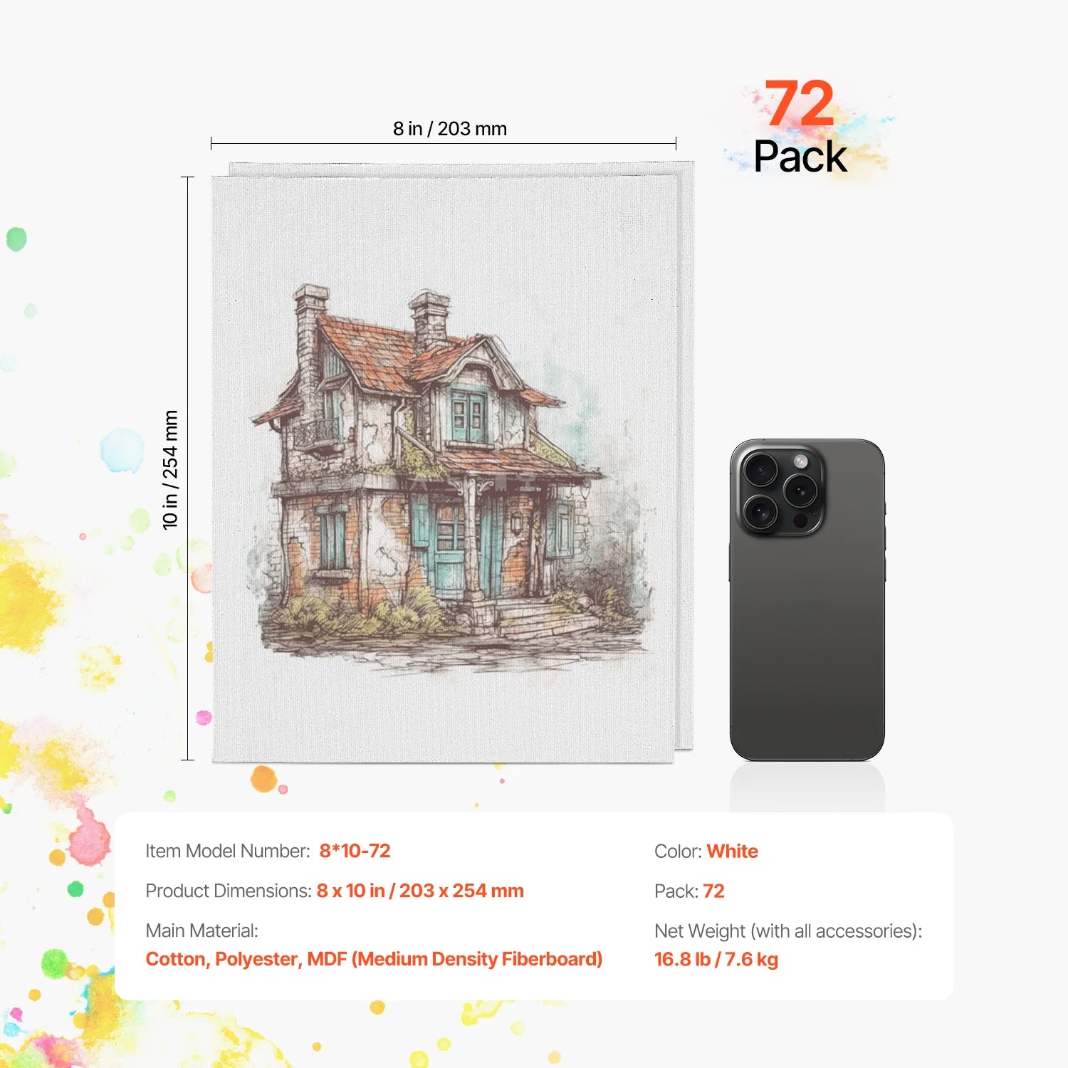 8x10 in 72PCs