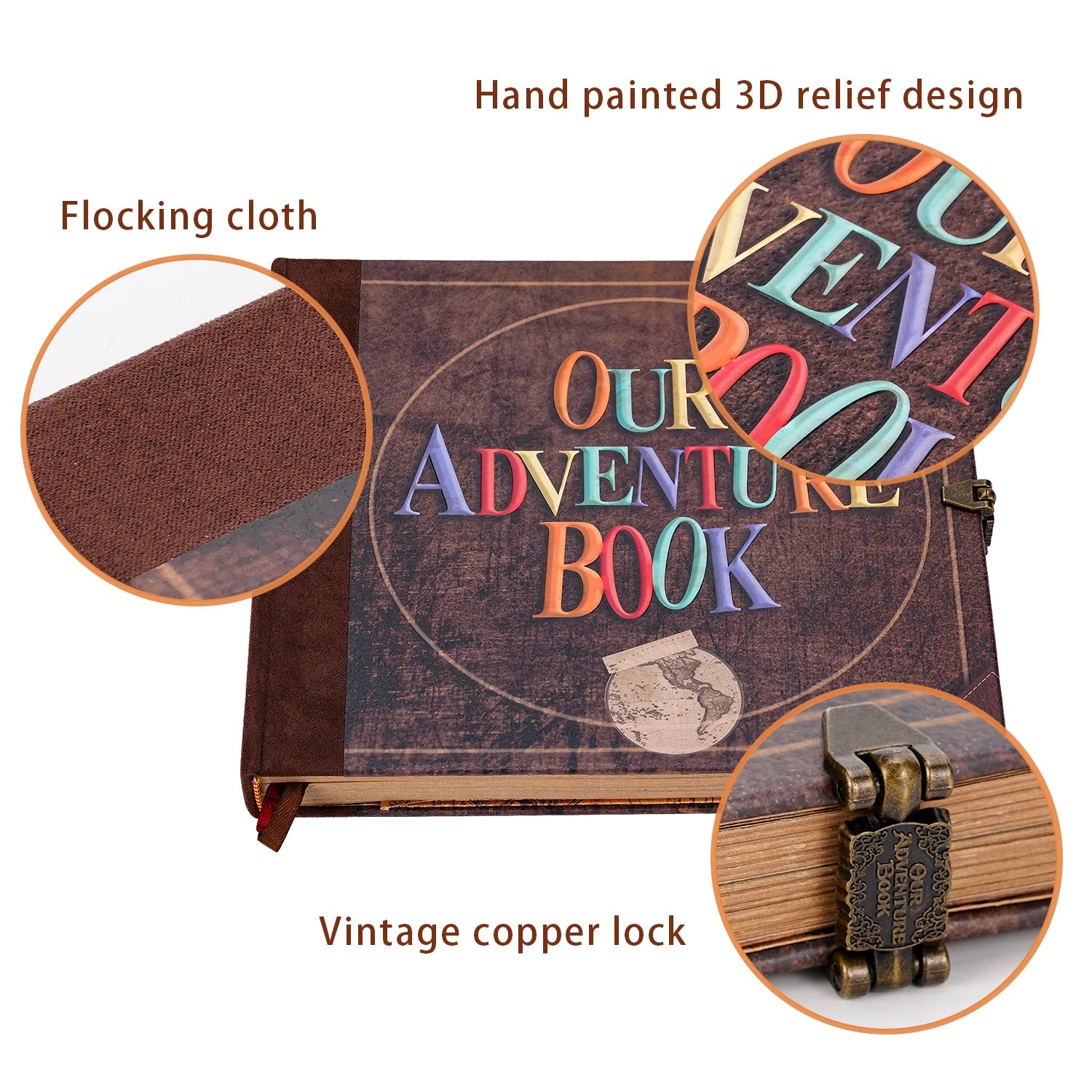 Our Adventure Book: Retro DIY Scrapbook for Memories & Travel