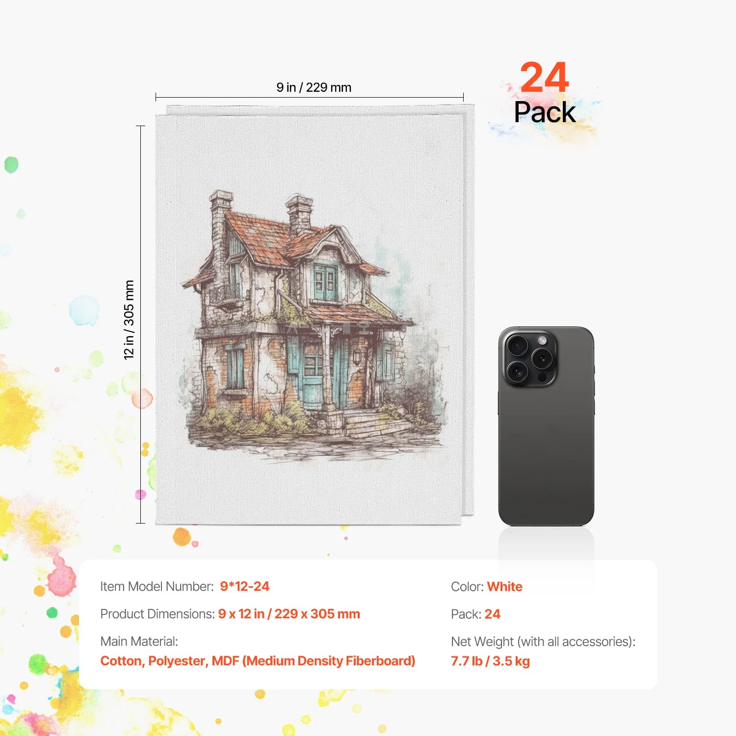9x12 in 24PCs