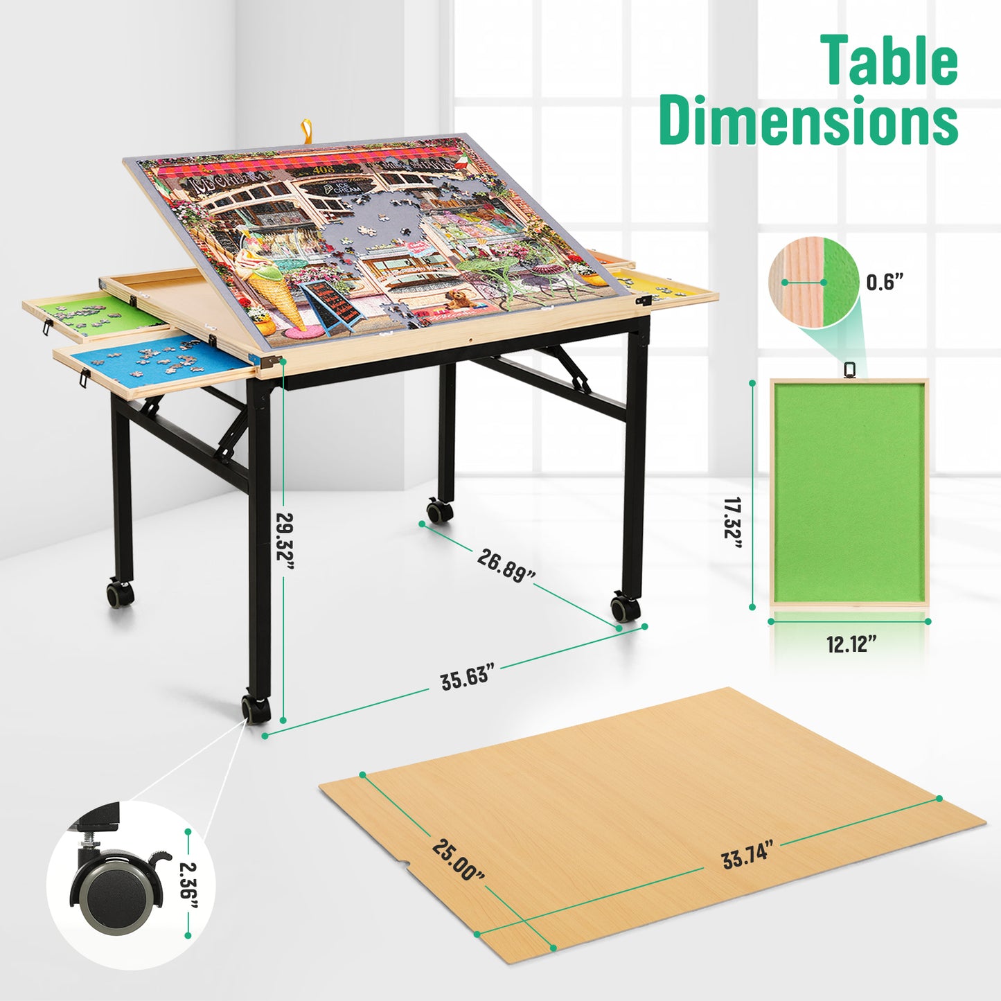 Puzzle Table 1500PC: Mobile, Adjustable & Perfect Gift