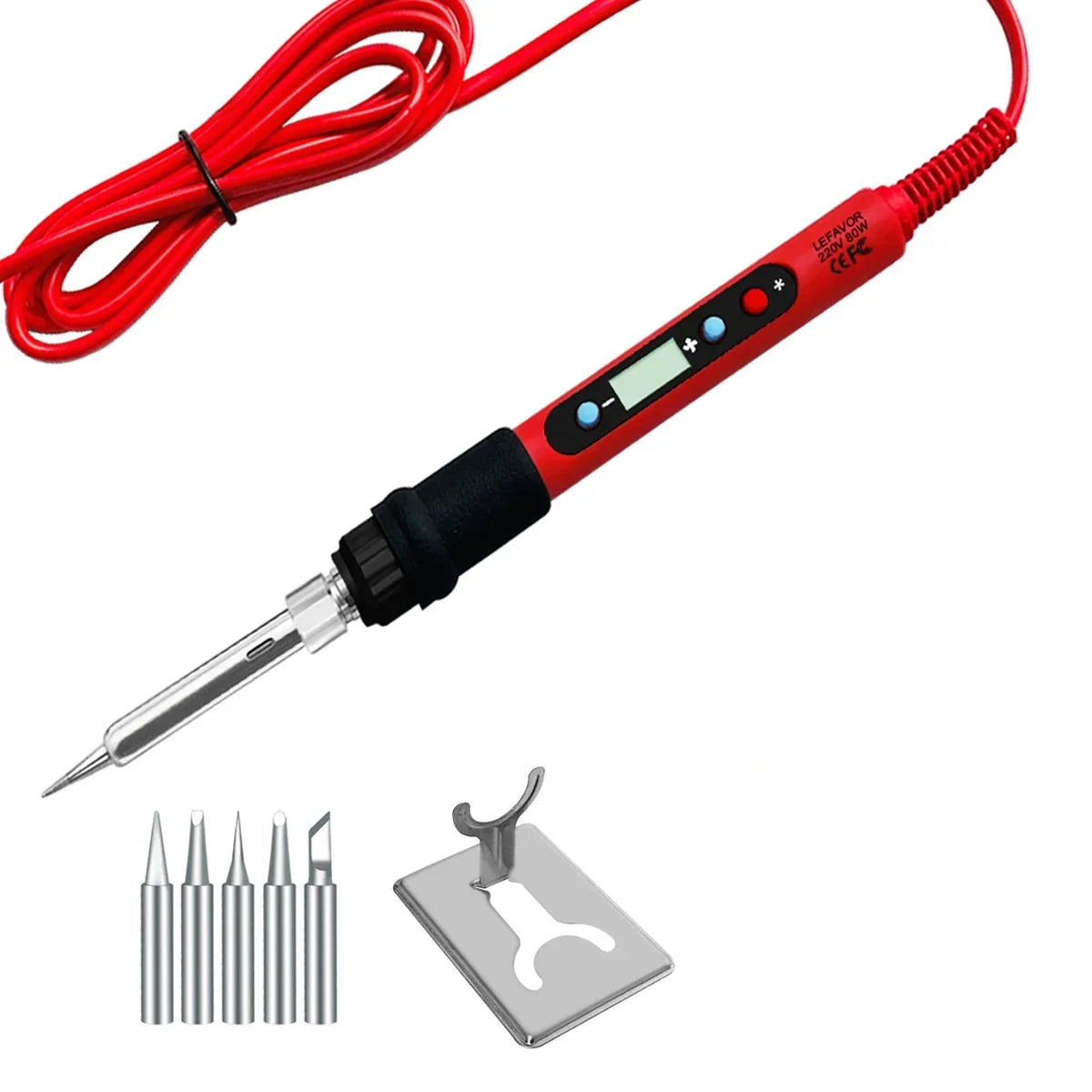 Adjustable Temp Soldering Iron 80W, Digital LCD Display