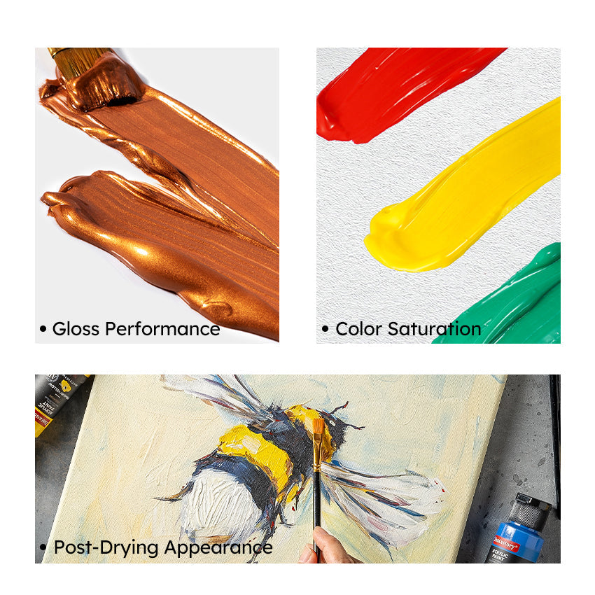 Professional Acrylic Paint Set: 28 Colors + 12 Brushes