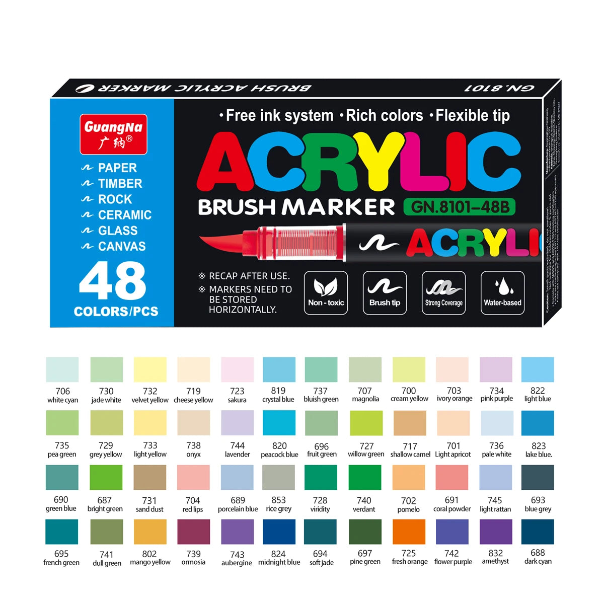 Waterproof Acrylic Paint Markers - Flexible Brush Tip Pens