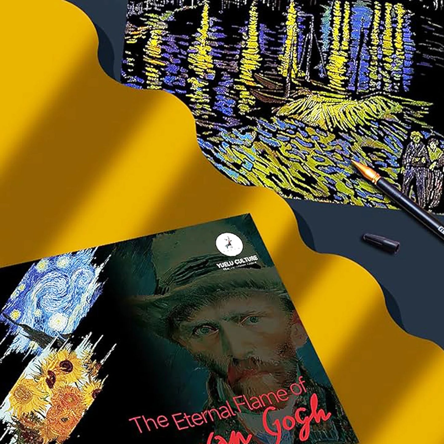 Van Gogh Scratch Art Set - 4Pcs DIY Sketch Cards for All Ages