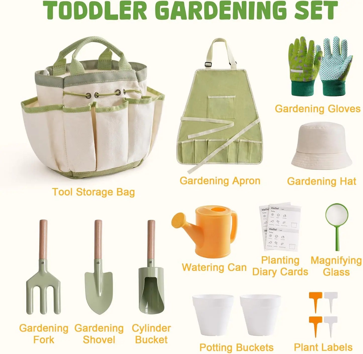 Kids Gardening Tools Set - 17 PCS Safe & Fun Outdoor Kit