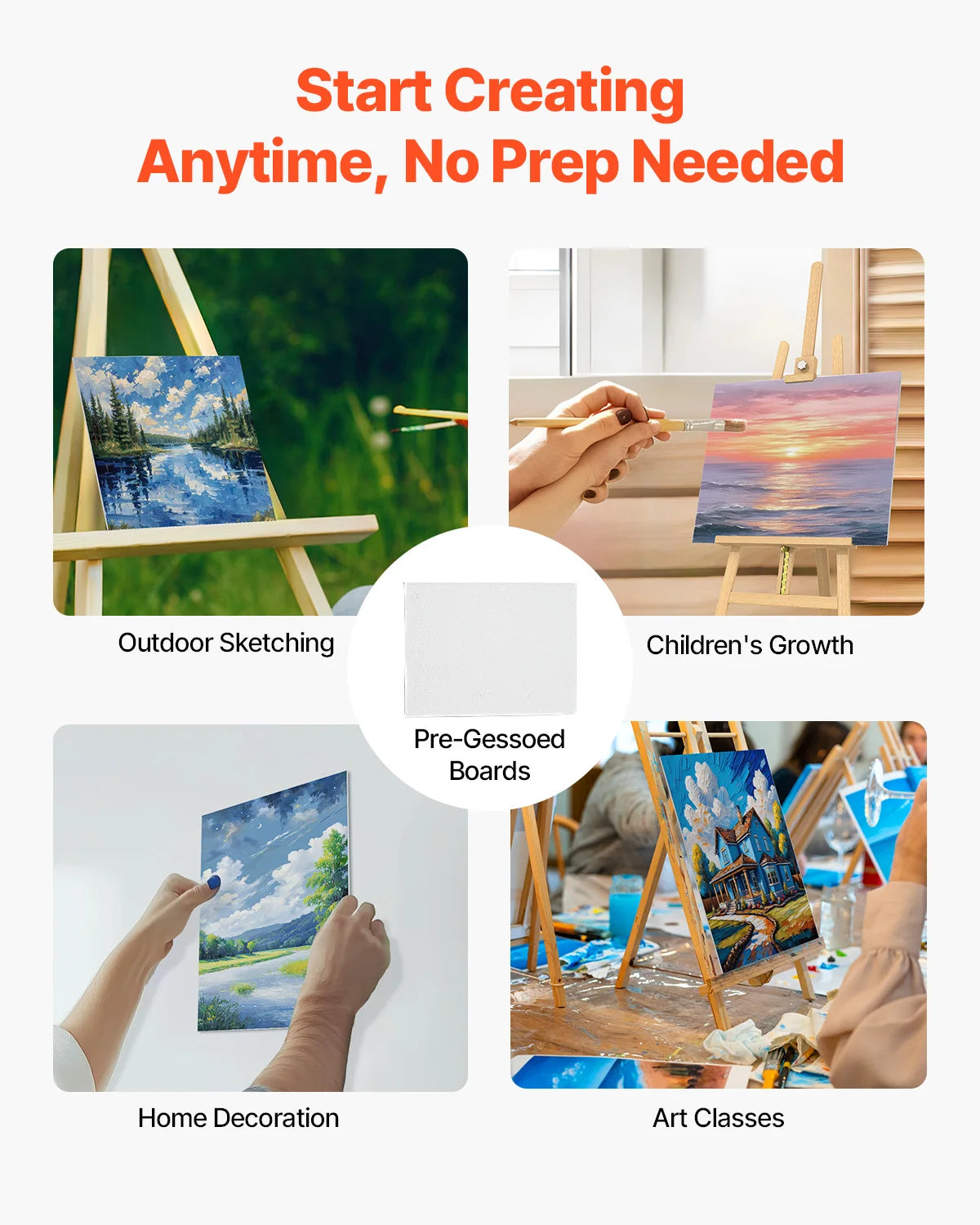 Painting Canvases - Ideal for Acrylic, Oil & Watercolor