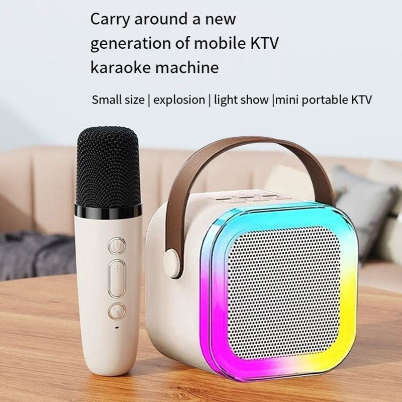 Wireless Karaoke Speaker Dual Mic RGB Lights Family Fun
