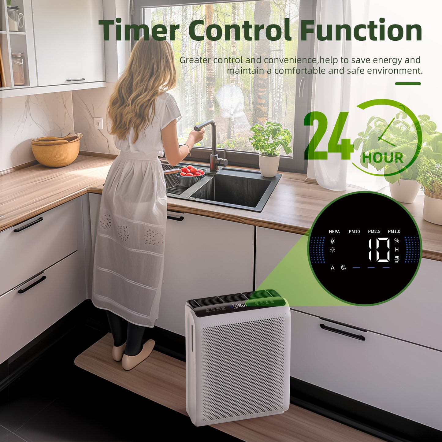 Air Purifier 1504 Sq.Ft - Smart Touch & Timer Control