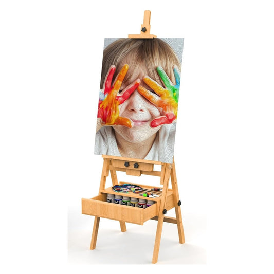Wooden Art Easel with Storage Drawer