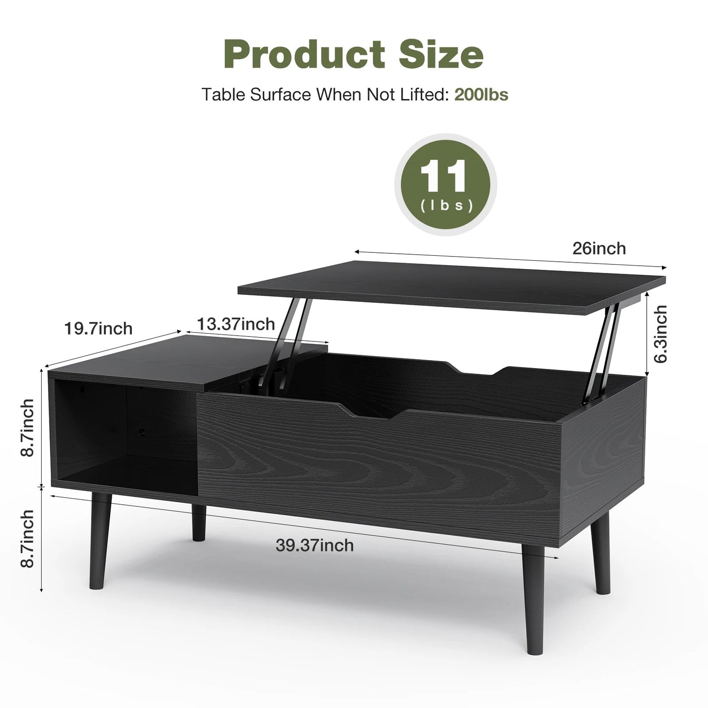 Lift-Up Coffee Table to Desk Top