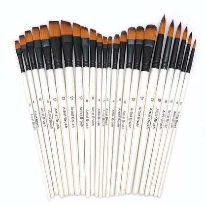 Artist Paint Brushes Set - 6pcs for Acrylic, Oil, Watercolor