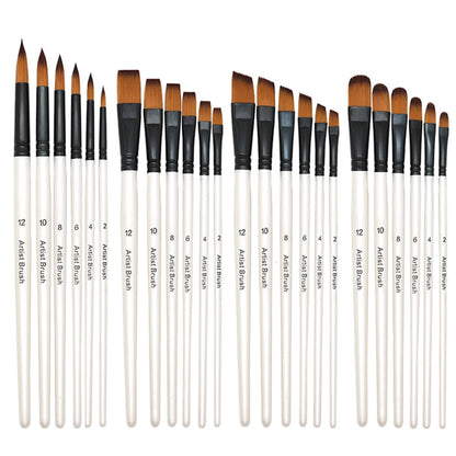 Artist Paint Brushes Set - 6pcs for Acrylic, Oil, Watercolor