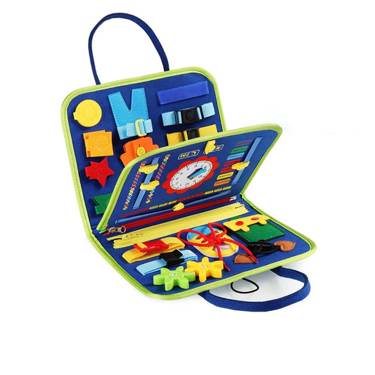 Sensory Busy Board for Toddlers: Montessori Learning Toy