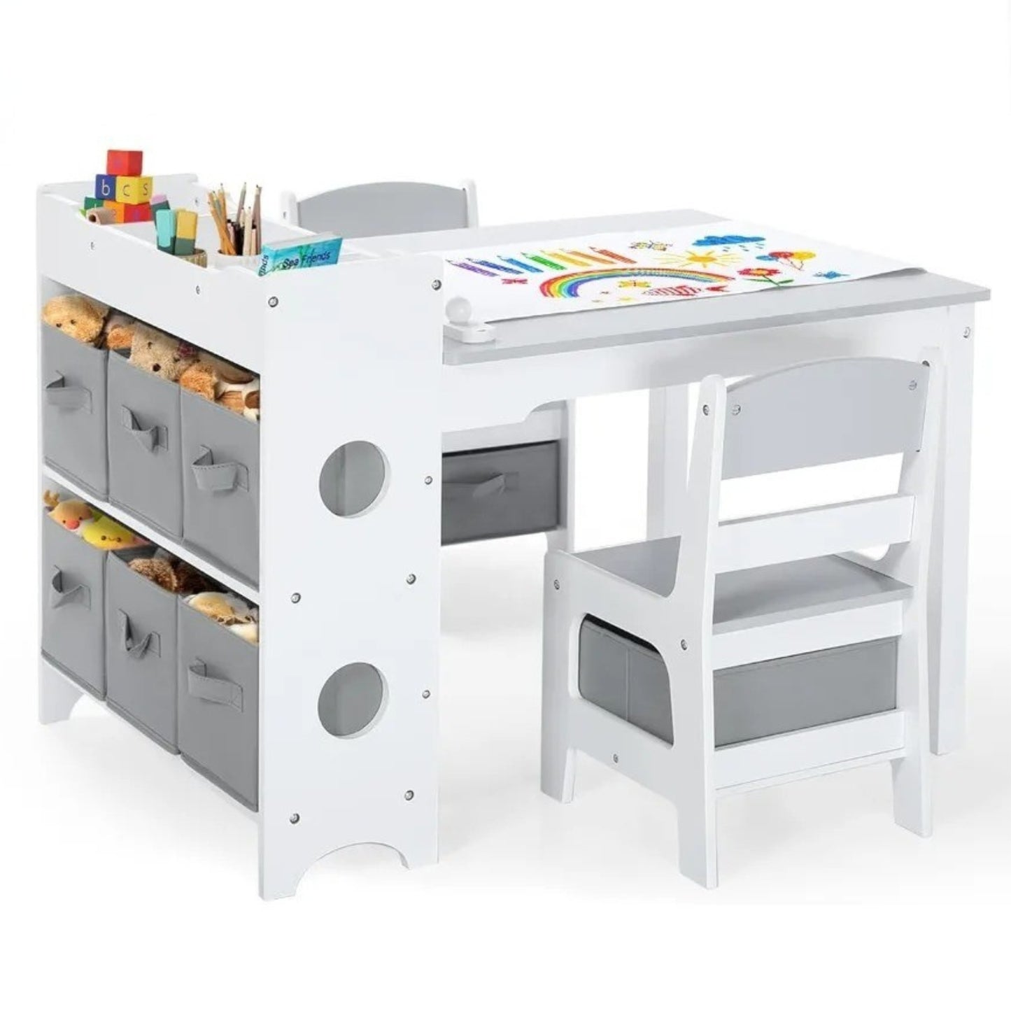 Children's Wooden Art Table Set