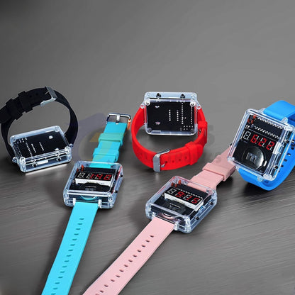 DIY LED Watch Kit - Transparent Red Display Soldering Fun