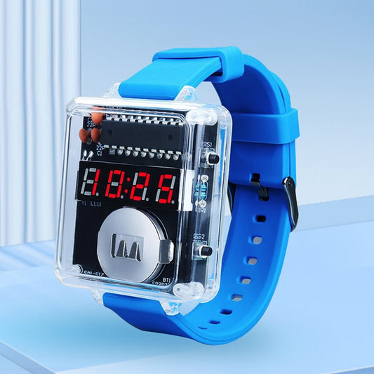 DIY LED Watch Kit - Transparent Red Display Soldering Fun