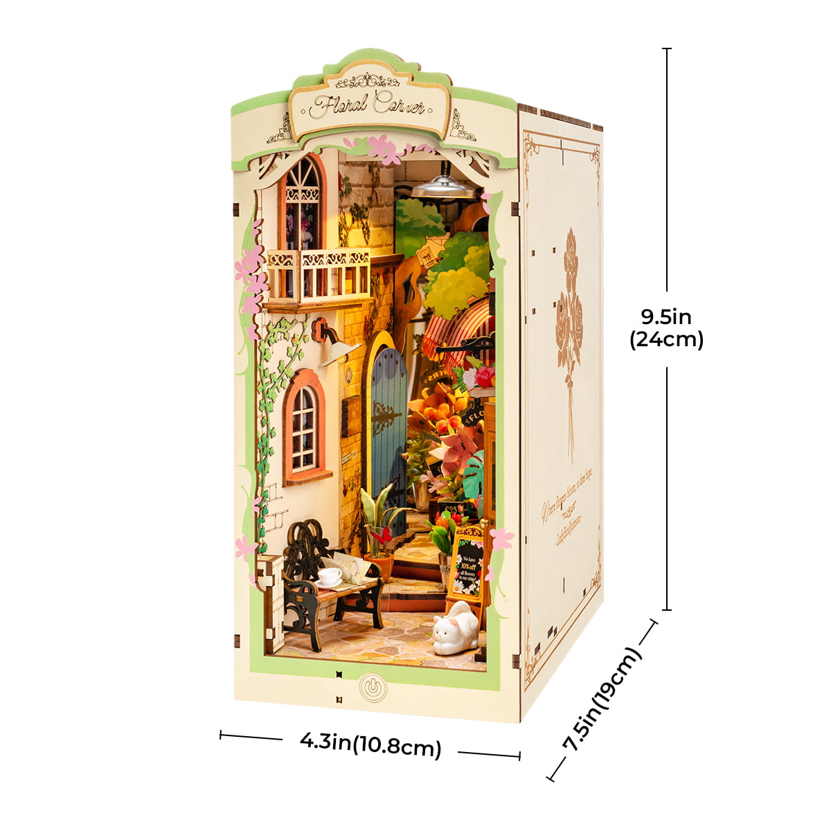 DIY Floral Corner Book Nook Model