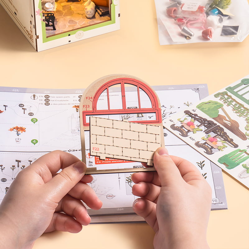 DIY Floral Corner Book Nook Model