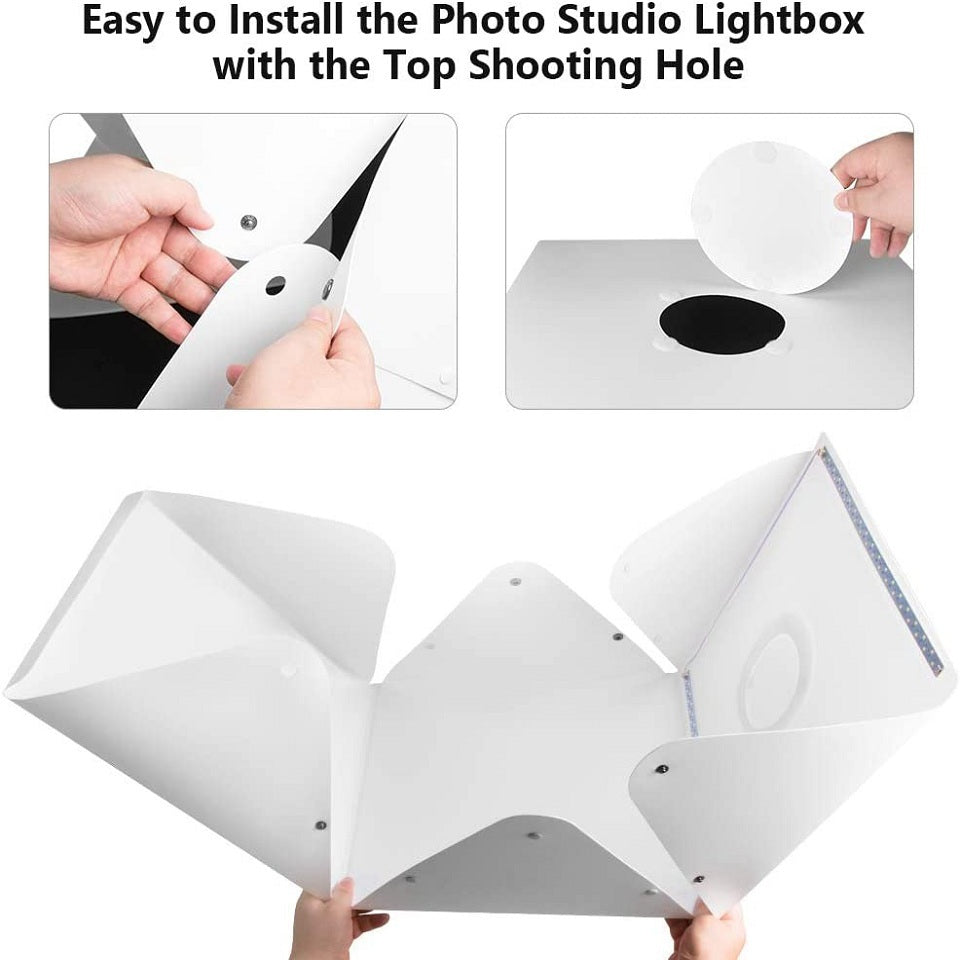Folding Lightbox Studio: Portable LED Photo Tent Kit