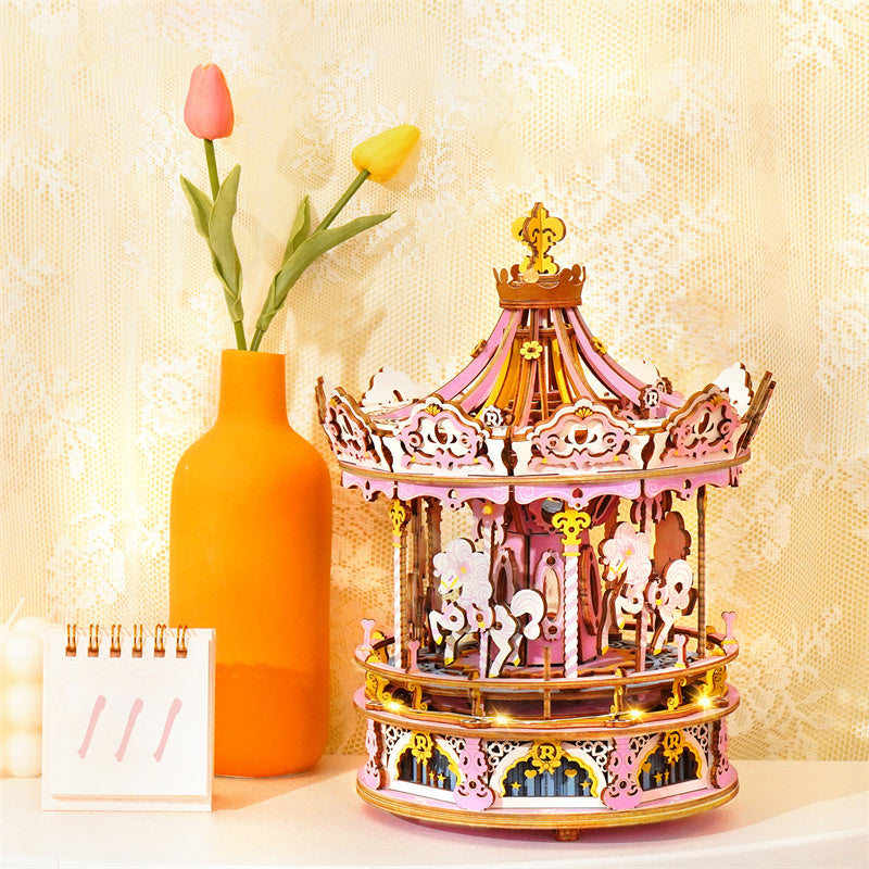 3D Wooden Puzzle Carousel