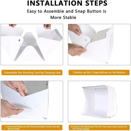 Folding Lightbox Studio: Portable LED Photo Tent Kit