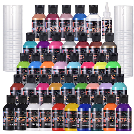 Acrylic Pouring Paint Set 36 Colors - Pre-Mixed & High Flow